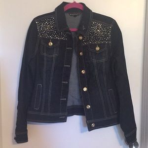 Baccini Embellished Denim Jacket Sz S
